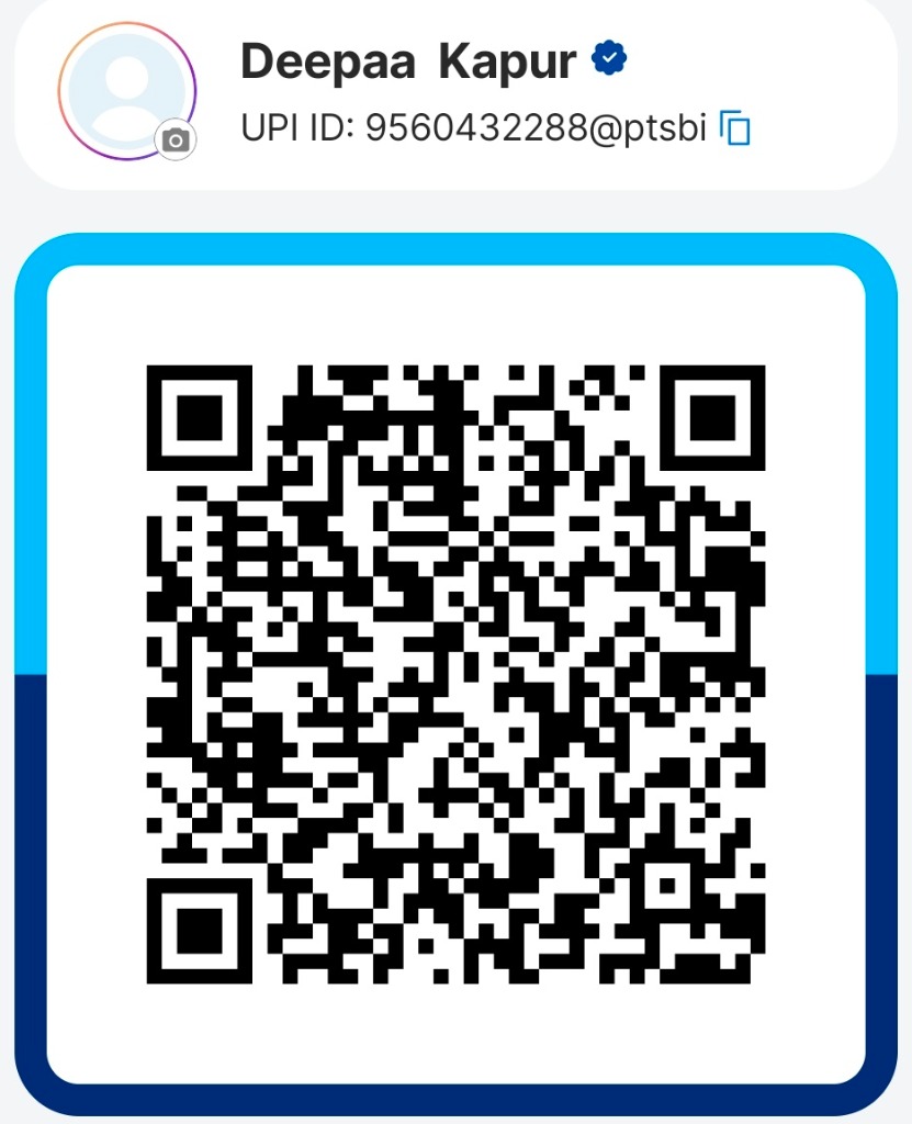 Kanzoviaa Events verified UPI payment QR code - Deepaa Kapur